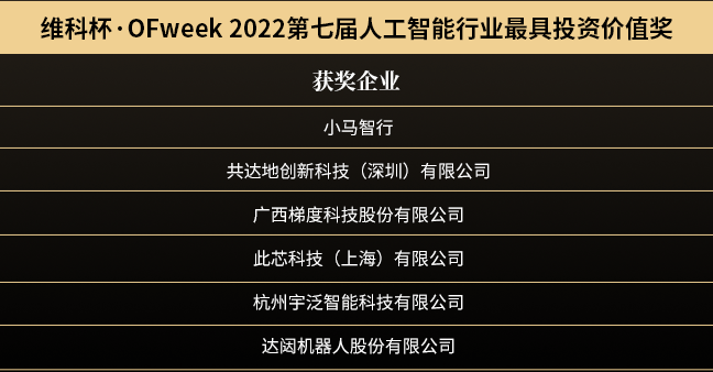 “OFweek 2022（第七屆）人工智能產(chǎn)業(yè)大會(huì)”暨“維科杯·人工智能行業(yè)年度評(píng)選頒獎(jiǎng)典禮”成功舉辦